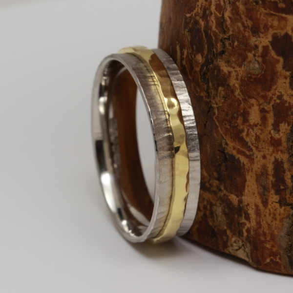 Bespoke Gold and Silver Spinner Wedding Ring