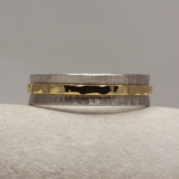 Eco Gold and Silver Spinner Wedding Ring
