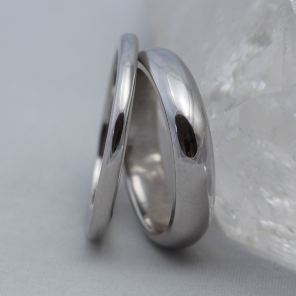 Recycled Platinum Rings with a Polished Finish