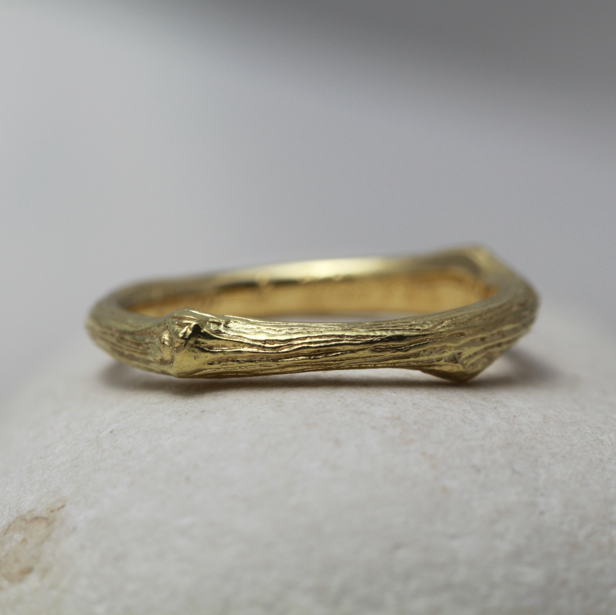 gold twig wedding ring