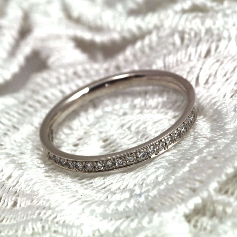 recycled white gold diamond ring