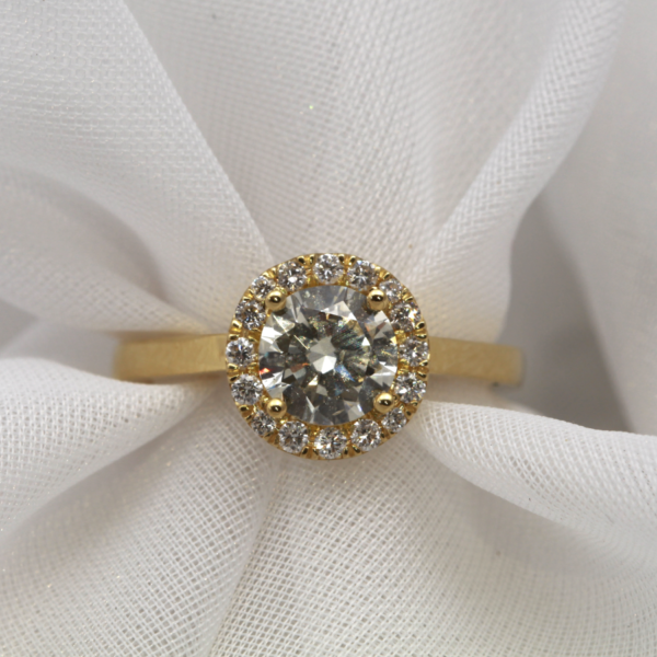 Handmade 18ct Gold Diamond Halo Ring