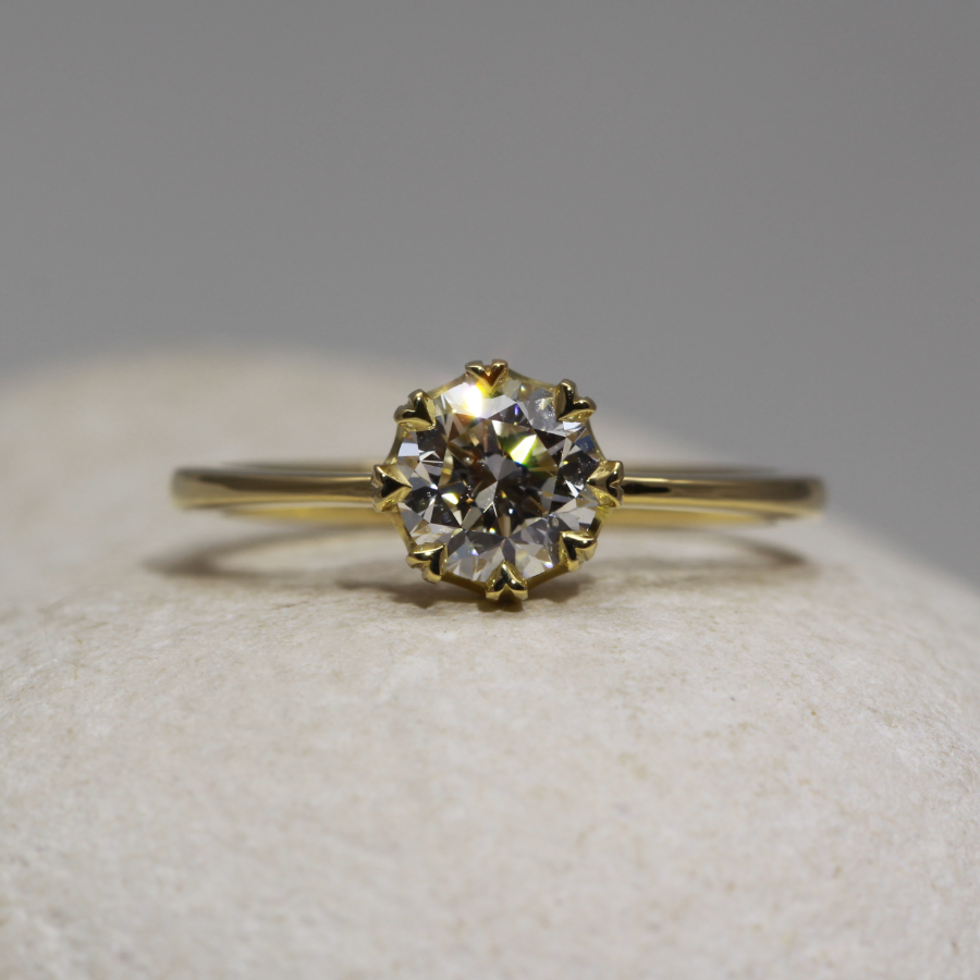 Handmade 18ct Gold Diamond Engagement Ring