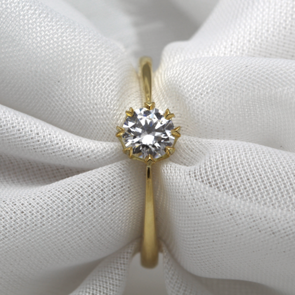 Eco Gold Twist Diamond Engagement Ring