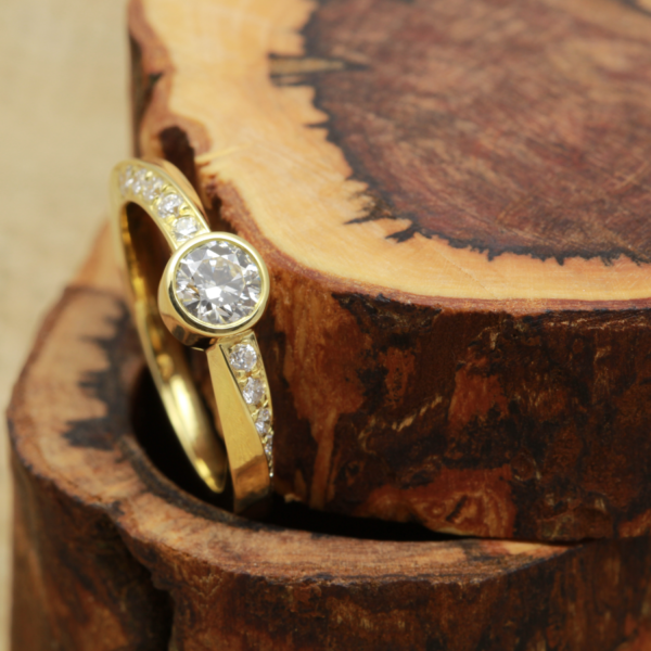 Artisan Gold Twist Diamond Engagement Ring