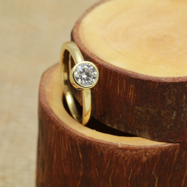 Eco Rub Over Engagement Rings