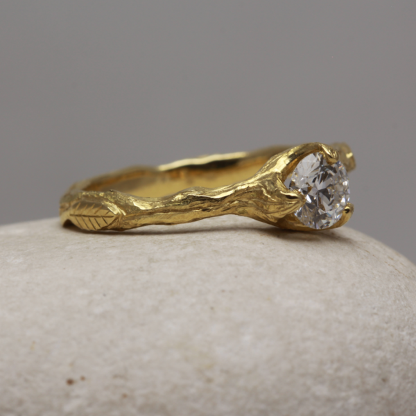 Eco 18ct Gold Twig Engagement Ring