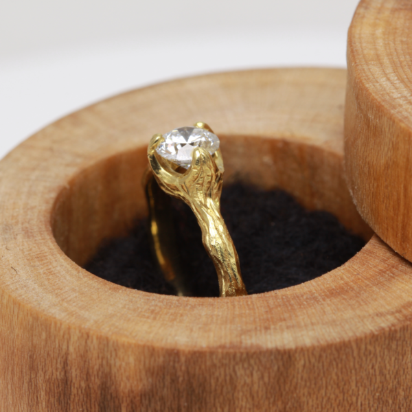 Organic 18ct Gold Twig Engagement Ring
