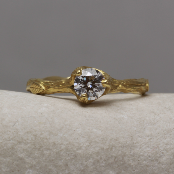 Eco Friendly 18ct Gold Twig Engagement Ring