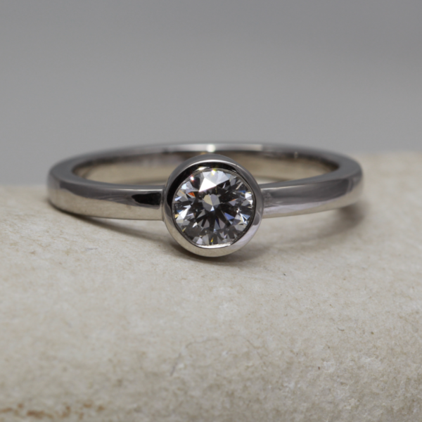 Contemporary Platinum Engagement Ring