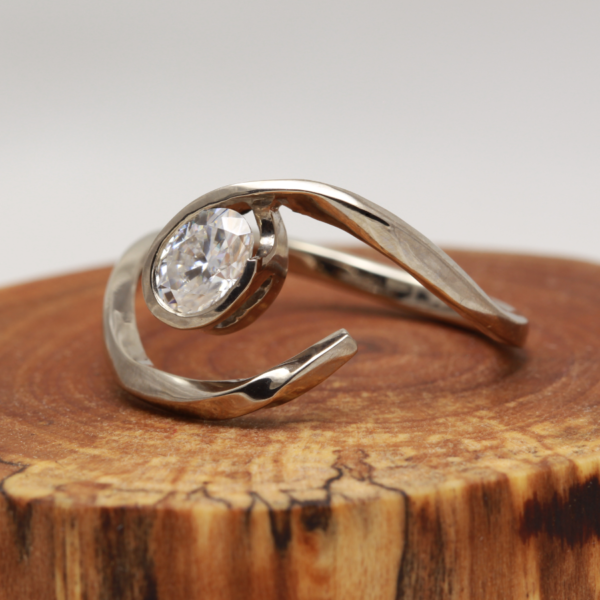 Recycled Oval Solitaire Engagement Ring