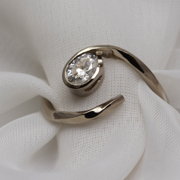 Handmade Oval Solitaire Engagement Ring