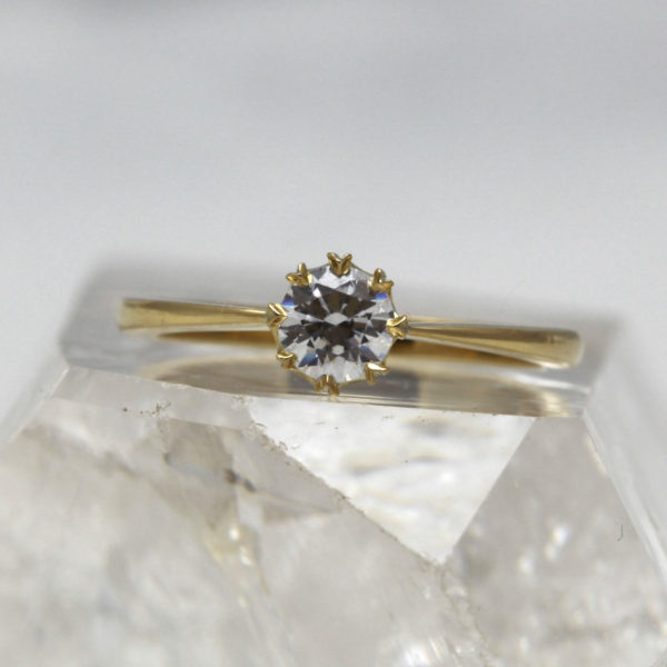 Hand Crafted Gold Twist Diamond Engagement Ring