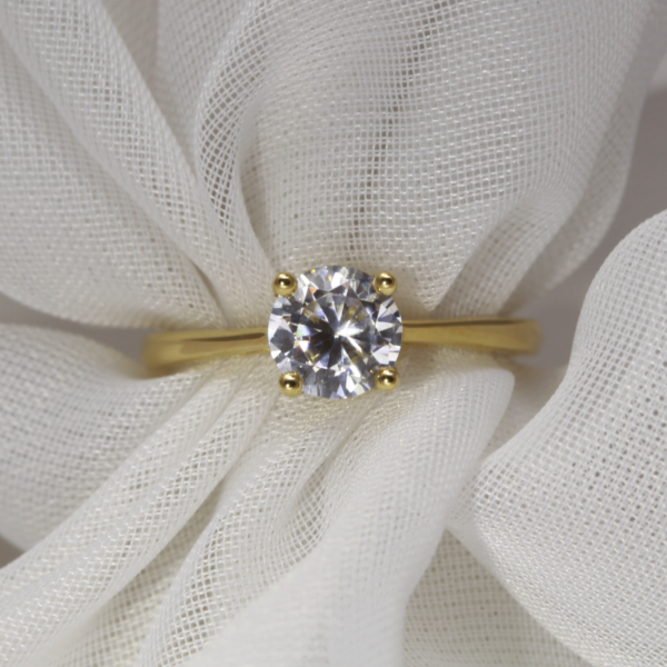 Hand Crafted Diamond Basket Solitaire Ring