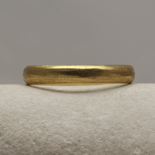 Recycled Gold Ring with an organic cut Finish