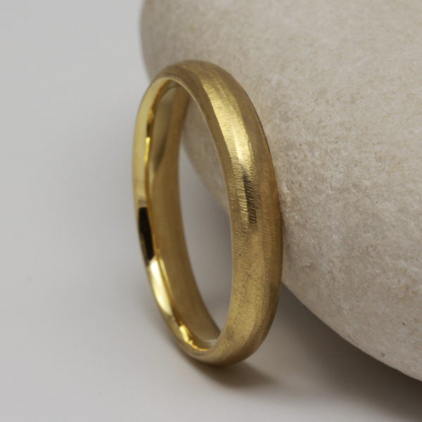 Handmade Gold Ring with an organic cut Finish