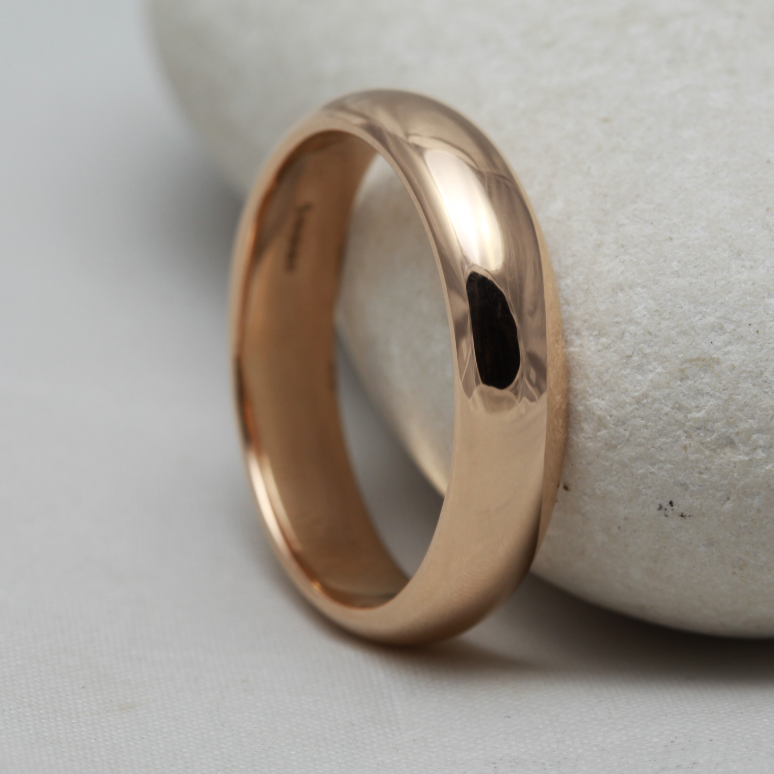Eco Friendly 18ct Rose Gold Ring with a Polished Finish