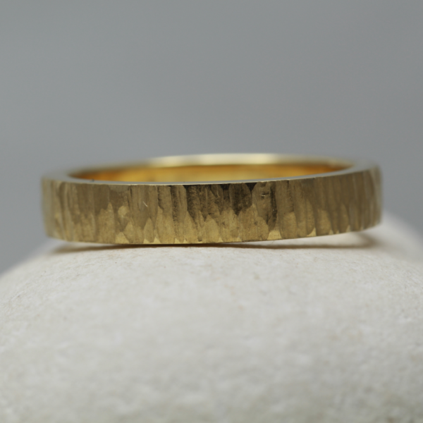Artisan gold wedding ring