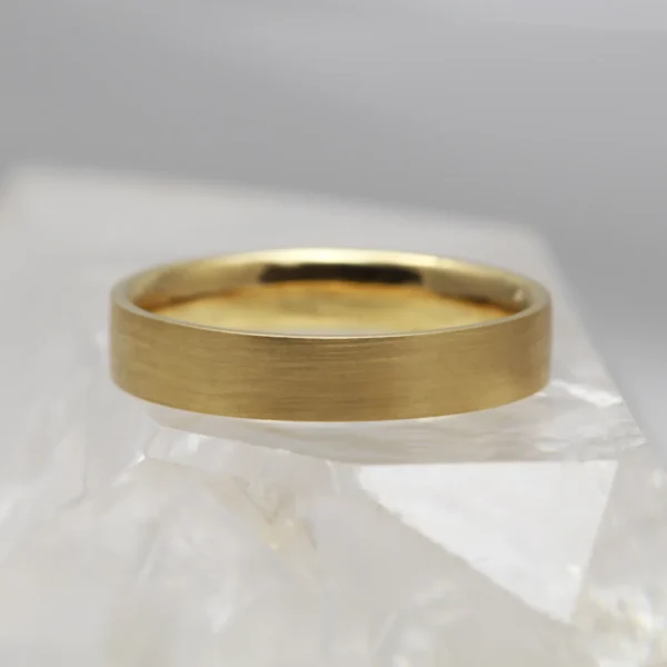 The Hadydarn: Ethical 14ct Yellow Gold Wedding Ring with Matt finish