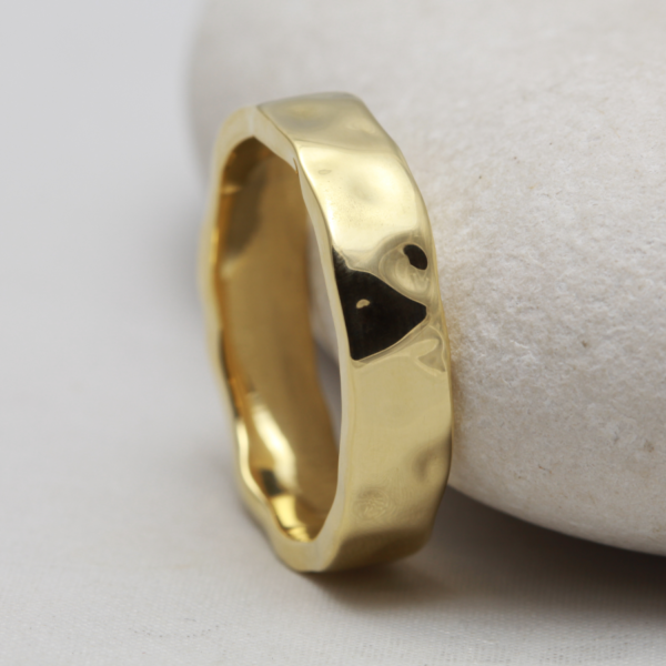 Recycled Gold Ring with a Glacier Finish