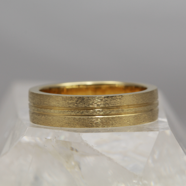 Ethical 18ct Gold Wedding Ring with double channel