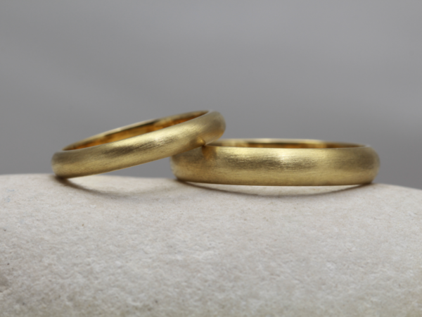 Handmade 18ct Gold Rings with a Rustic Finish