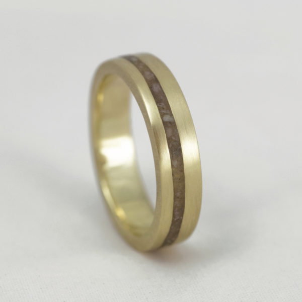 Handmade 18ct Gold Deer Antler Inlay Ring