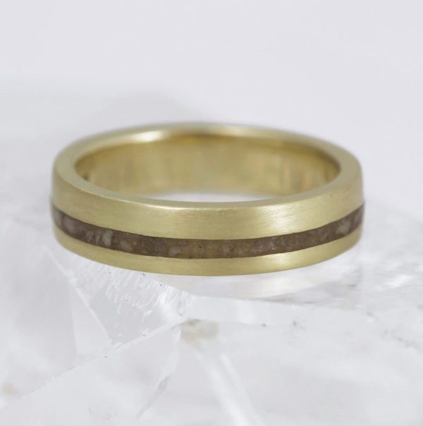 Eco 18ct Gold Deer Antler Inlay Ring