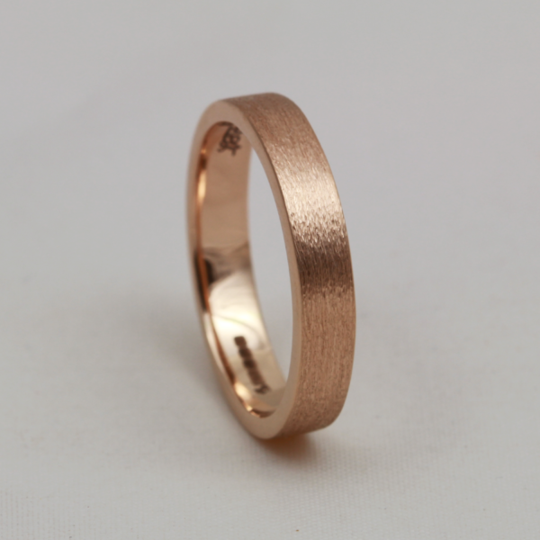 Handmade Rose Gold Ring with an Etched Finish