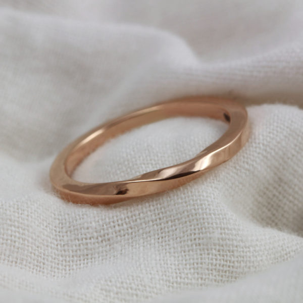 Recycled 18ct Rose Gold Twisted Wedding Ring