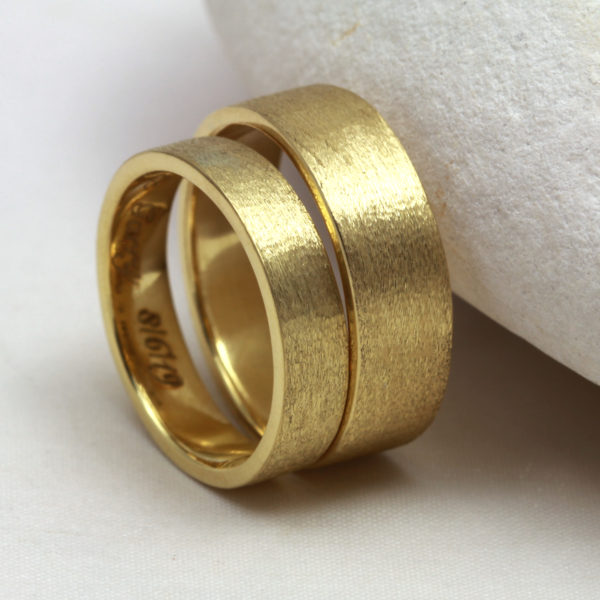 Eco Friendly Gold Rings with an Etched Finish