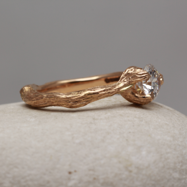 Artisan 18ct Rose Gold Twig Engagement Ring