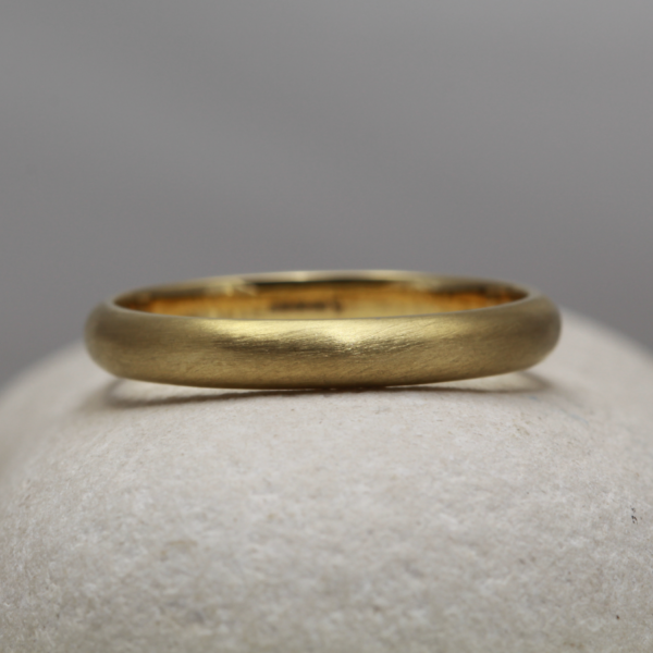 The Archan: Recycled 14ct Yellow Gold Wedding Ring with Matt finish