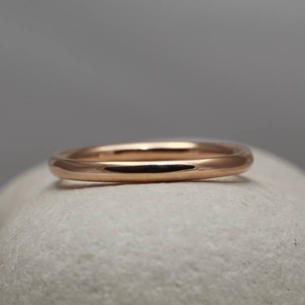 Handmade Rose Gold Wedding Ring with a Polished Finish