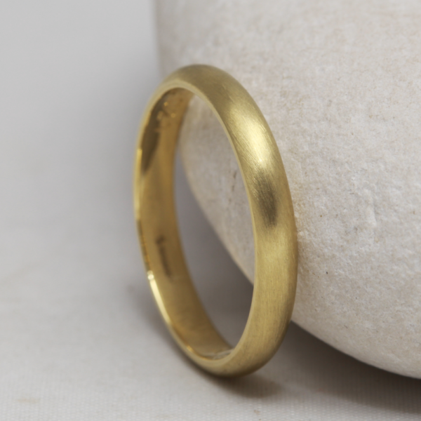 Ethical 18ct Gold Wedding Ring with a Matt Finish