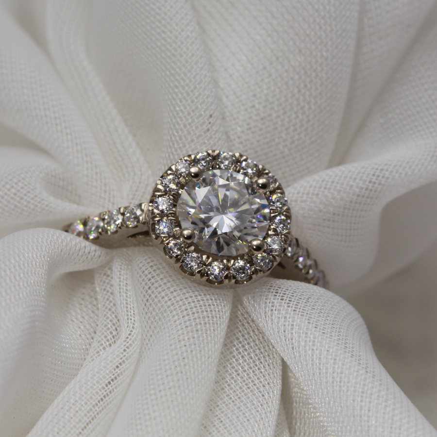 Handmade White Gold Diamond Engagement Ring