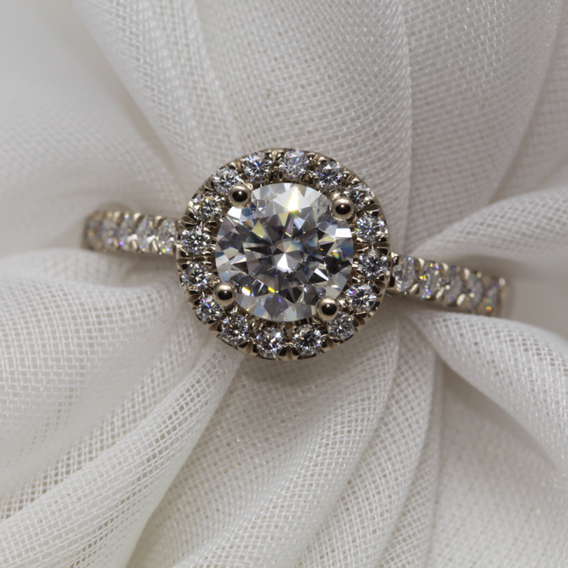 Recycled White Gold Diamond Engagement Ring
