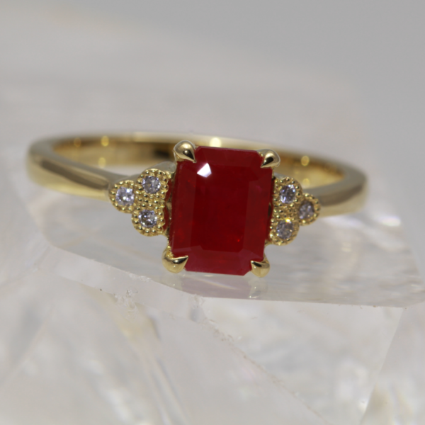 Recycled 18ct Gold Ruby Engagement Ring
