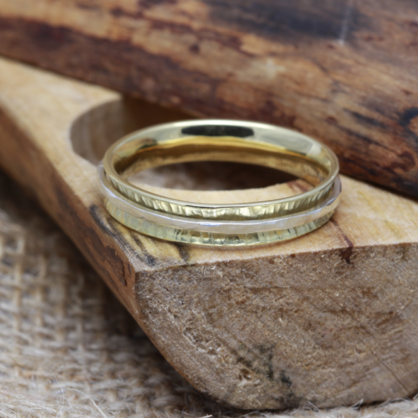 Handmade Gold and Silver Spinner Ring