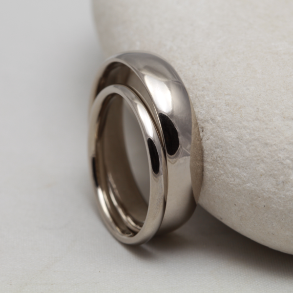 Handmade White Gold Wedding Rings with a Polished Finish