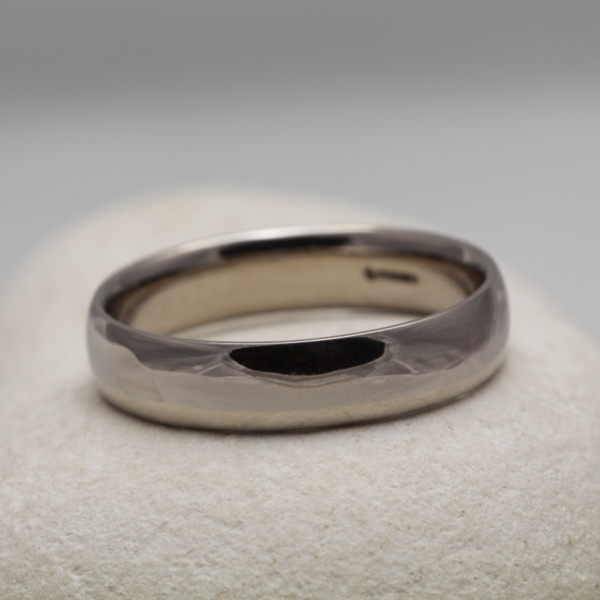 Handmade White Gold Wedding Ring with a Polished Finish