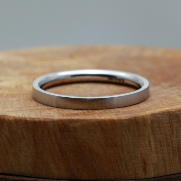 Recycled Platinum Wedding Ring with a Matt Finish
