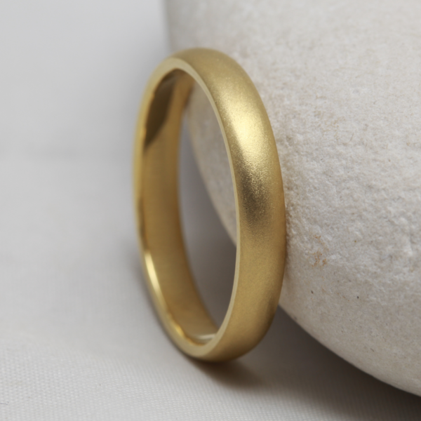 Handmade Gold Ring with a Frosted Finish