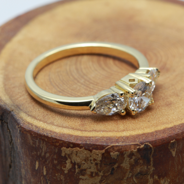 Handmade 18ct Gold Trilogy Engagement Ring