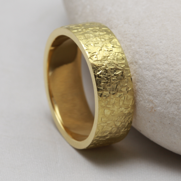 Recycled Gold Ring with a Hammered Finish