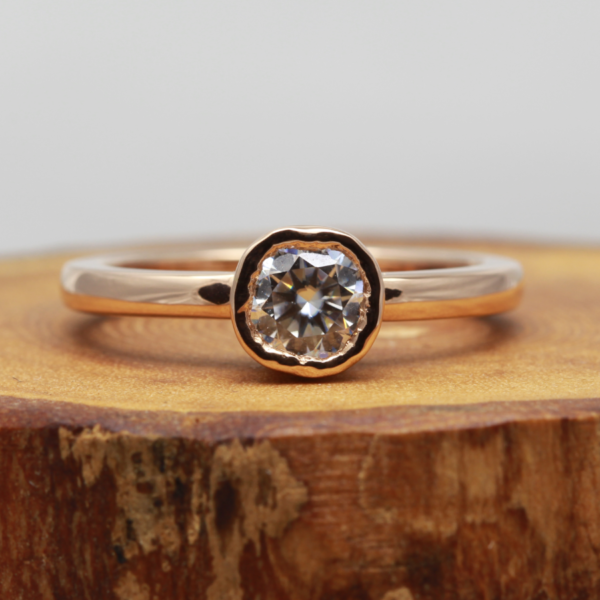Handmade Rose Gold Diamond Engagement Ring