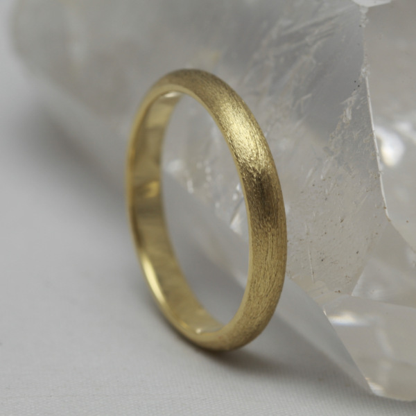 Recycled 18ct Gold Etched Wedding Ring