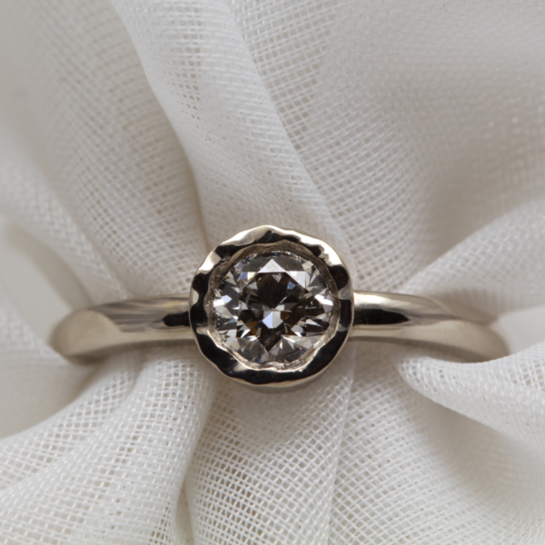 Handmade White Gold Diamond Engagement Ring