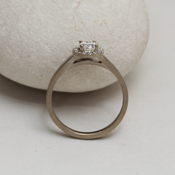 Eco White Gold Diamond Halo Ring