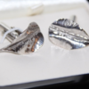 silver leaf cufflinks